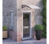 Tenda da sole da terrazza, con braccio snodato, colore nero e trasparente, 100 x 80 cm, in policarbonato, ideale per l'uso all'aperto, per porte, ingressi, esterni