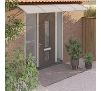 Tenda da sole da terrazza, con braccio snodato, grigio e trasparente, 350 x 80 cm, in policarbonato, ideale per l'uso all'aperto, per porte, ingressi, esterni