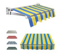 Tenda da sole di ricambio con mantovana parasole per balcone, impermeabile, materiale 3,5 x 1,5 m, per tende a morsetto retrattile, copertura gialla per esterni