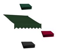 Tenda da sole di ricambio in tessuto di poliestere impermeabile per veranda, tettoia retrattile, copertura superiore per finestra, porta e terrazza del mercato (verde, 4,5 x 1,5 m)