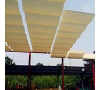 Tenda da sole elettrica a cassonetto, Outdoor U Shape Retractable Wave Shade Sail With Kit 90% Protection Beige Multi Sizes(1x6m/3.3x19.7ft)