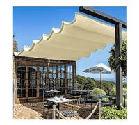 Tenda da sole elettrica a cassonetto, Retractable Shade Sail Canopy Kit Multicolor Multiple Sizes(Off White,4.27x13.12ft)
