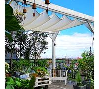 Tenda da sole elettrica a cassonetto, Retractable U-Shape Wave Sun Shade Net With Mounting Kit, White, Multiple Sizes(0.8x10m/2.6x32.8ft)