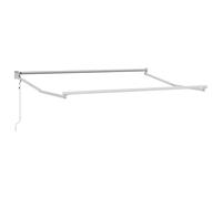 Tenda da sole elettrica estensibile per terrazza con motore, 3,5 x 2 m, giallo e bianco, poliestere idrorepellente con rivestimento in PU, acciaio verniciato a polvere e telaio in alluminio