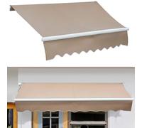 Tenda Da Sole for Esterno Avvolgibile, Tenda Manuale Retrattile, Anti-UV Impermeabile for Balcone e Terrazzo, Tenda Da Esterno A Bracci Estensibili, Nero/Grigio/Blu/Marrone, 3/4/5/6 M,(Brown,(10x5ft)