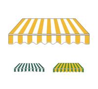 Tenda da sole gialla di ricambio in tessuto per tenda da esterno per terrazza, balcone, patio, cortile, finestra e porta, protezione UV 3,5 x/3,7 x 3 m