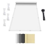 Tenda da Sole Impermeabile 1.6x4M Tenda parasole rettangolare,Telo Ombreggiante con Occhiellato Rettangolare,Panno Vele parasole per Esterni Pergola Piante Da Patio Serra Auto Piscina Bianco