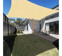 Tenda da sole impermeabile, 2 x 4 m, UV50+ e resistente alle tempeste, per giardino, terrazza, balcone, con occhielli rinforzati e cinghie, colore beige