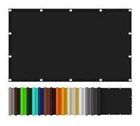 Tenda da sole impermeabile, 3,5 x 5 m, 98% blocco UV, tessuto resistente con occhielli e corde per giardino, balcone, pergola, protezione dal vento e dal sole, colore nero