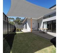 Tenda da sole impermeabile, 4 x 4 m, UV50+ e resistente alle tempeste, per giardino, terrazza, balcone, con occhielli rinforzati e cinghie, colore: grigio