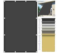 Tenda da sole impermeabile 4 x 5,6 m, protezione UV al 98%, grigio scuro, per balcone con corde di montaggio, per giardino e patio, migliora il comfort e lo stile all'aperto