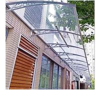 Tenda da sole impermeabile in metallo, 80 x 250 cm, copertura per porta d'ingresso e portico esterno, elegante protezione contro la pioggia