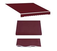 Tenda da sole impermeabile in tessuto a righe anti-UV, 4,9 x 2 m, copertura per esterni con mantovana anteriore per terrazza e veranda