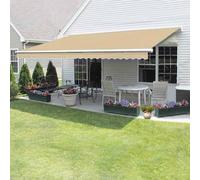 Tenda da sole impermeabile in tessuto Oxford resistente ai raggi UV e agli strappi; versatile tenda manuale per patii, bar, terrazze e cortili; soluzione durevole per baldacchino da esterno