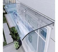 Tenda da sole impermeabile per esterni, protezione UV, in policarbonato, per porta d'ingresso, patio, balcone, garage, finestra, trasparente, 50 x 400 cm, resistente alle intemperie
