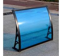 Tenda da sole in alluminio blu con pannelli in policarbonato, protezione UV e pioggia per porta patio o portico, elegante baldacchino per esterni per un maggiore fascino
