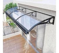 Tenda da sole in alluminio e policarbonato, tettoia ad arco trasparente, protezione UV al 99%, riparo dalla pioggia per porta d'ingresso, ingresso esterno (60 x 500 cm/24 x 197)