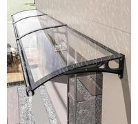 Tenda da Sole in Alluminio per Esterni - Copertura per Porta in policarbonato Resistente alle intemperie, Resistente a Pioggia e Neve, 80x100 cm, Staffa Resistente per la Protezione della po