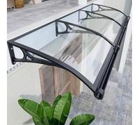 Tenda da sole in alluminio per finestre, staffa nera, protezione dalla pioggia, baldacchino per camere da letto e terrazze, copertura durevole per patio, resistente ai raggi UV e alle intemperie