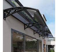 Tenda da sole in alluminio resistente, protezione UV e parasole, di grandi dimensioni, 100 x 30 cm, protezione da pioggia e neve, resistente alle intemperie, copertura grigia per ingresso