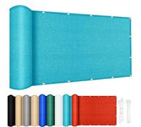 Tenda da sole in HDPE blu cielo 50 x 780 cm, protezione UV 98%, resistente agli strappi e traspirante, rete di protezione dal vento con corde di montaggio, per patio, giardino, balcone, ombra esterna