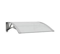 Tenda da sole in policarbonato, 80 x 75 cm, grigio trasparente | Supporti in ABS, barre in alluminio, resistente a pioggia e neve, include accessori di montaggio