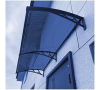 Tenda da sole in policarbonato 99 x 150 cm, resistente alla pioggia con staffa in alluminio per patio esterno, protezione dalla neve, resistente alle intemperie, elegante copertura blu