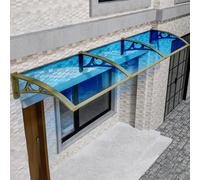 Tenda da sole in policarbonato con staffa in alluminio, 120 x 200 cm, blu, per protezione da pioggia e neve, elegante parasole esterno, durevole e resistente alle intemperie
