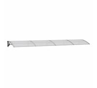 Tenda da sole in policarbonato grigio trasparente, 350 x 75 cm | Resistente alla pioggia e alla corrosione, supporti in ABS, barre in alluminio, manuale incluso (lingua italiana non