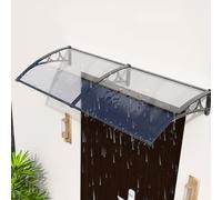 Tenda da sole in policarbonato impermeabile, protezione dai raggi UV e dalla pioggia, per porta d'ingresso, esterni, tetti con telaio in alluminio (80 x 370 cm), durevole ed elegante