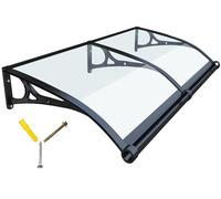 Tenda da sole in policarbonato in alluminio 120 x 140 cm, protezione UV, copertura per porta esterna, riparo da pioggia e neve, copertura trasparente per ingresso anteriore, resistente alle intemperie