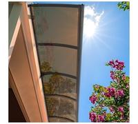 Tenda da sole in policarbonato per ingresso anteriore, protezione UV e pioggia, drenaggio separato, perfetto per portico, patio, finestra, terrazza (90 x 250 cm)