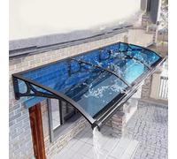 Tenda da sole in policarbonato per porte e finestre, protezione da pioggia e neve, facile da installare, staffa in lega di alluminio, design curvo, 100 x 240 cm, copertura esterna 39,1 x 95 pollici