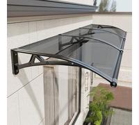 Tenda da sole in policarbonato per porte - Protezione durevole da sole e pioggia per portefinestre e d'ingresso con staffa in alluminio, trasparente, resistente ai raggi UV e alla neve