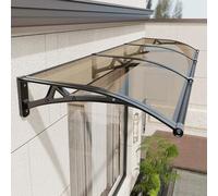 Tenda da sole in policarbonato per porte - Protezione durevole da sole e pioggia per portefinestre e d'ingresso con staffa in alluminio, trasparente, resistente ai raggi UV e alla neve