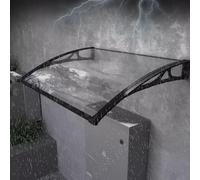 Tenda da sole in policarbonato resistente ai raggi UV per portico esterno, 61 x 140 cm, trasparente, con staffe in ABS curve resistenti, protezione silenziosa per la tua casa.