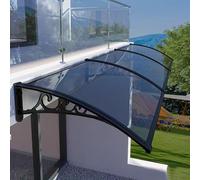 Tenda da sole in policarbonato resistente, protezione UV al 99,99%, resistente agli urti, per finestre e giardini, 60 x 210 cm, colore: nero