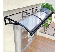 Tenda da sole in policarbonato trasparente per patio esterno pioggia e neve con supporto nero per un uso duraturo