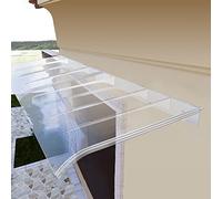 Tenda da sole in policarbonato trasparente per porta d'ingresso, balcone, finestra e giardino, protezione UV e neve, copertura trasparente per portico (40 x 150 cm) - riparo da esterno