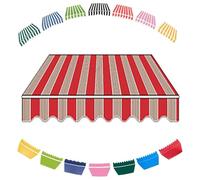 Tenda da sole in tessuto per esterni, 18 cm, 3 cm, 3 cm, 4,5 cm, 4,5 x 3 m, retrattile, in poliestere, per porte e finestre, parasole per giardino, terrazza, cortile (striscia A, 4,5 x 3 m)