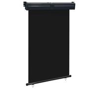 Tenda da Sole Laterale a Rullo, Nero 125x250 cm, Tessuto Poliestere UV e Struttura Alluminio, Frangivista Balcone e Separe da Esterno, per Giardino e Terrazzo
