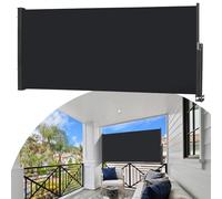 Tenda da sole laterale allungabile, 140 x 300 cm, frangivista e protezione dal vento, oscurante e impermeabile, tenda laterale con supporto da parete per balcone, terrazza e giardino, protezione