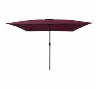 Tenda da sole laterale allungabile, parasol da giardino rosso e nero, 295 x 295 x 245 cm, per balcone, piscina, terrazza