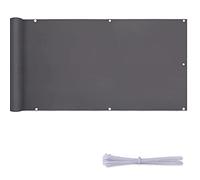 Tenda da sole laterale grigio scuro 1,1 x 4,5 m, protezione UV e vento, per ringhiere del balcone, con occhielli e accessori di montaggio, soluzione perfetta per l'ombra all'aperto