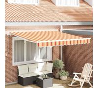 Tenda da sole laterale per balcone, antivento, tenda da sole giallo e arancione, 3,5 x 2,5 m, in poliestere e metallo, per gazebo e giardino