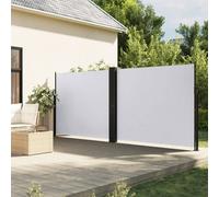 vidaXL Tenda da Sole Laterale Retrattile Bianca 180x1200 cm, Schermo Privacy da Giardino, Schermo Privacy da Balcone, Tenda da Sole