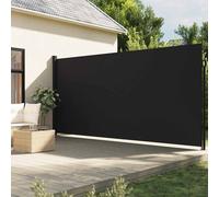 vidaXL Tenda da Sole Laterale Retrattile Nera 220x500 cm, Schermo Privacy da Giardino, Schermo Privacy da Balcone, Tenda da Sole