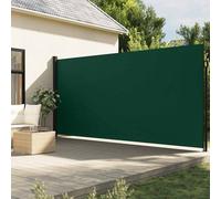 vidaXL Tenda da Sole Laterale Retrattile Verde Scuro 200x500 cm, Schermo Privacy da Giardino, Schermo Privacy da Balcone, Tenda da Sole