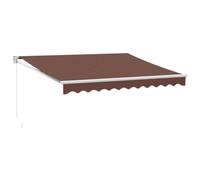 Tenda da sole manuale, marrone, 300 x 250 cm, in alluminio verniciato a polvere e 100% poliestere, con rivestimento in poliuretano, perfetta per terrazza e giardino, durevole e resistente alle