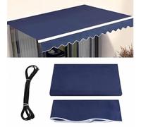 Tenda da sole manuale retrattile aggiornata, impermeabile, resistente ai raggi UV, in tessuto Oxford antistrappo, per patio, giardino, balcone, cortile e ristorante